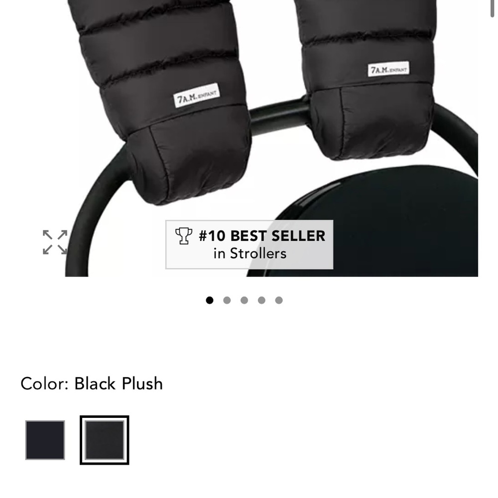 7AM Enfant Black Plush Women's Mittens